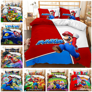 Animal Leopard Foreign Trade European and American Fashion Bed Sheet Quilt Cover 3D Digital Printing Student Dormitory Three-Piece Set Bedding Set