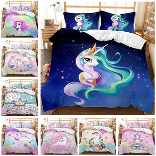 Animal Leopard Foreign Trade European and American Fashion Bed Sheet Quilt Cover 3D Digital Printing Student Dormitory Three-Piece Set Bedding Set