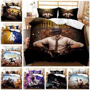 Animal Leopard Foreign Trade European and American Fashion Bed Sheet Quilt Cover 3D Digital Printing Student Dormitory Three-Piece Set Bedding Set