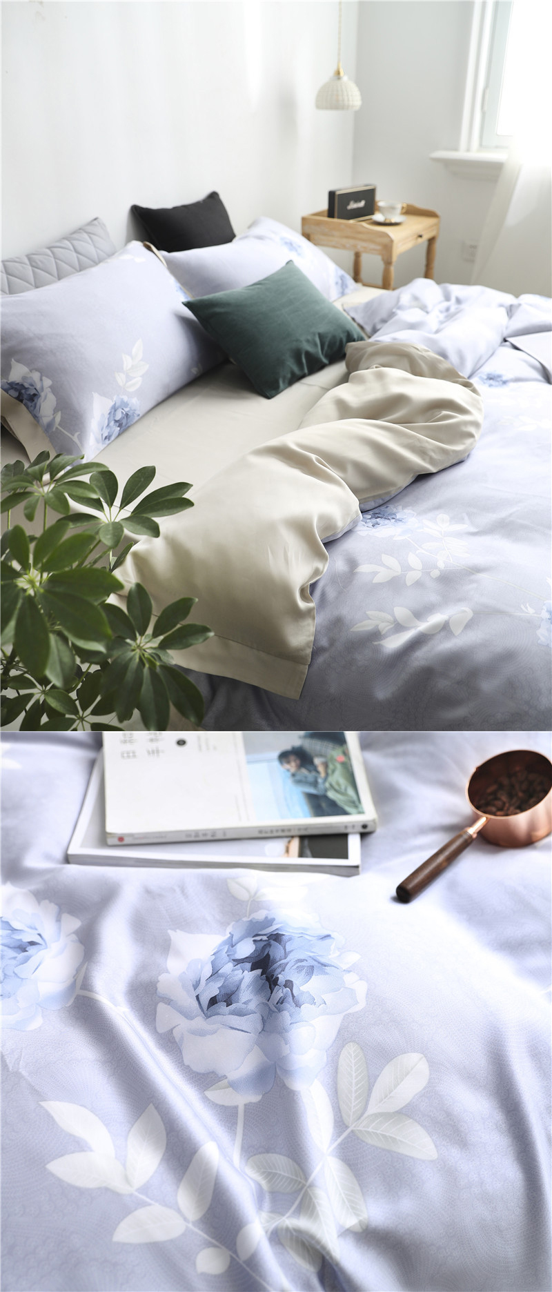 60S Tencel Printed Four-Piece Bedding Set Home and Foreign Trade High-Grade Tribute Satin Bedding Kit 60S Tencel Printed Four-Piece Bedding Set Home and Foreign Trade High-Grade Tribute Satin Bedding Kit