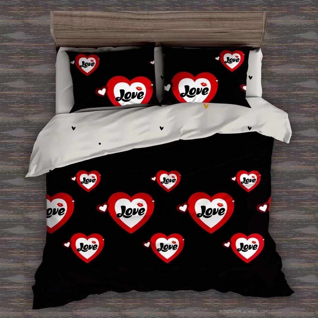 Love Love Bedding Set Quilt Cover Bed Sheet Pillowcase 85G