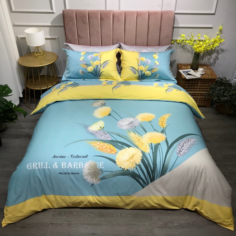 2021 New Cotton Large Version Printed Four-Piece Bedding Set 13372 Large Version Printing Bedding Four-Piece Set Wholesale