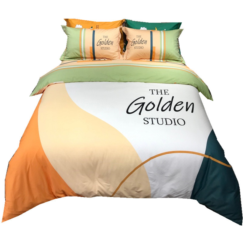 2021 New Cotton Large Version Printed Four-Piece Bedding Set 13372 Large Version Printing Bedding Four-Piece Set Wholesale