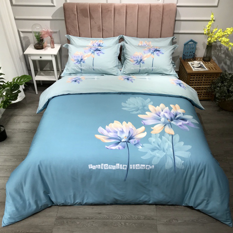 2021 New Cotton Large Version Printed Four-Piece Bedding Set 13372 Large Version Printing Bedding Four-Piece Set Wholesale