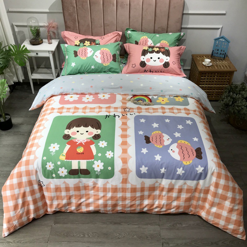 2021 New Cotton Large Version Printed Four-Piece Bedding Set 13372 Large Version Printing Bedding Four-Piece Set Wholesale