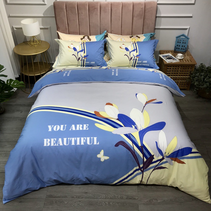 2021 New Cotton Large Version Printed Four-Piece Bedding Set 13372 Large Version Printing Bedding Four-Piece Set Wholesale