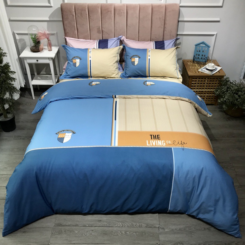 2021 New Cotton Large Version Printed Four-Piece Bedding Set 13372 Large Version Printing Bedding Four-Piece Set Wholesale