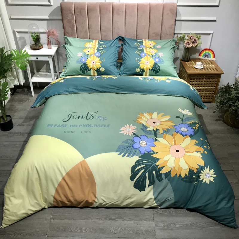 2021 New Cotton Large Version Printed Four-Piece Bedding Set 13372 Large Version Printing Bedding Four-Piece Set Wholesale