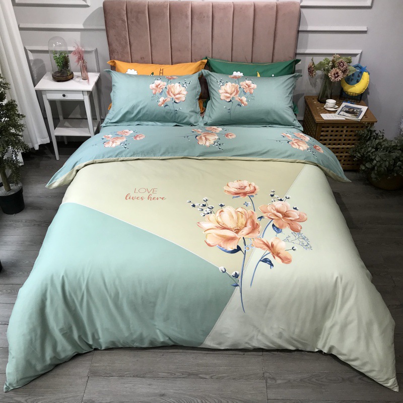 2021 New Cotton Large Version Printed Four-Piece Bedding Set 13372 Large Version Printing Bedding Four-Piece Set Wholesale
