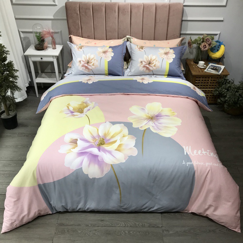 2021 New Cotton Large Version Printed Four-Piece Bedding Set 13372 Large Version Printing Bedding Four-Piece Set Wholesale