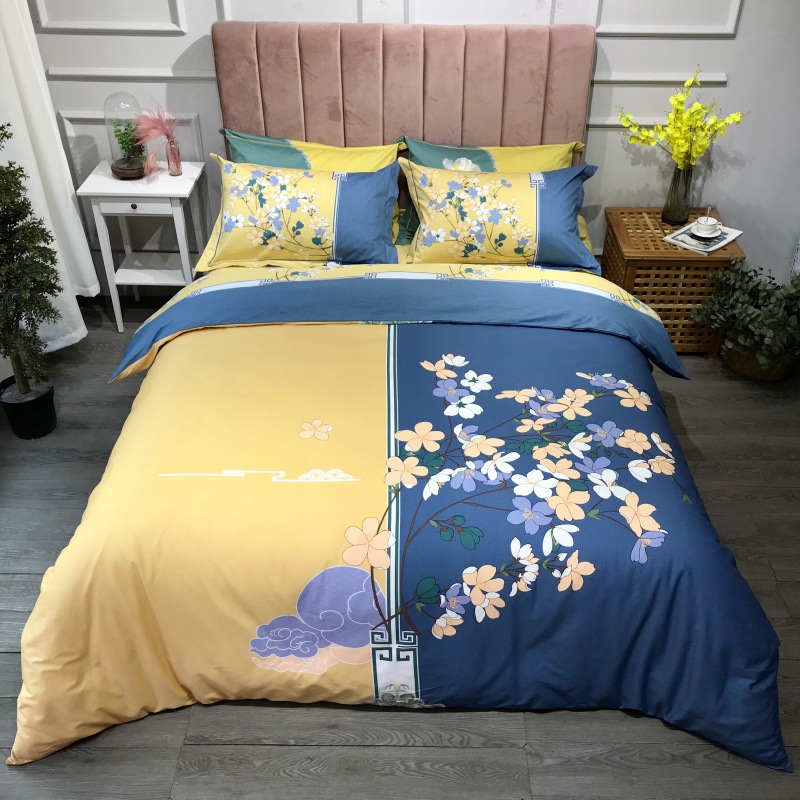 2021 New Cotton Large Version Printed Four-Piece Bedding Set 13372 Large Version Printing Bedding Four-Piece Set Wholesale