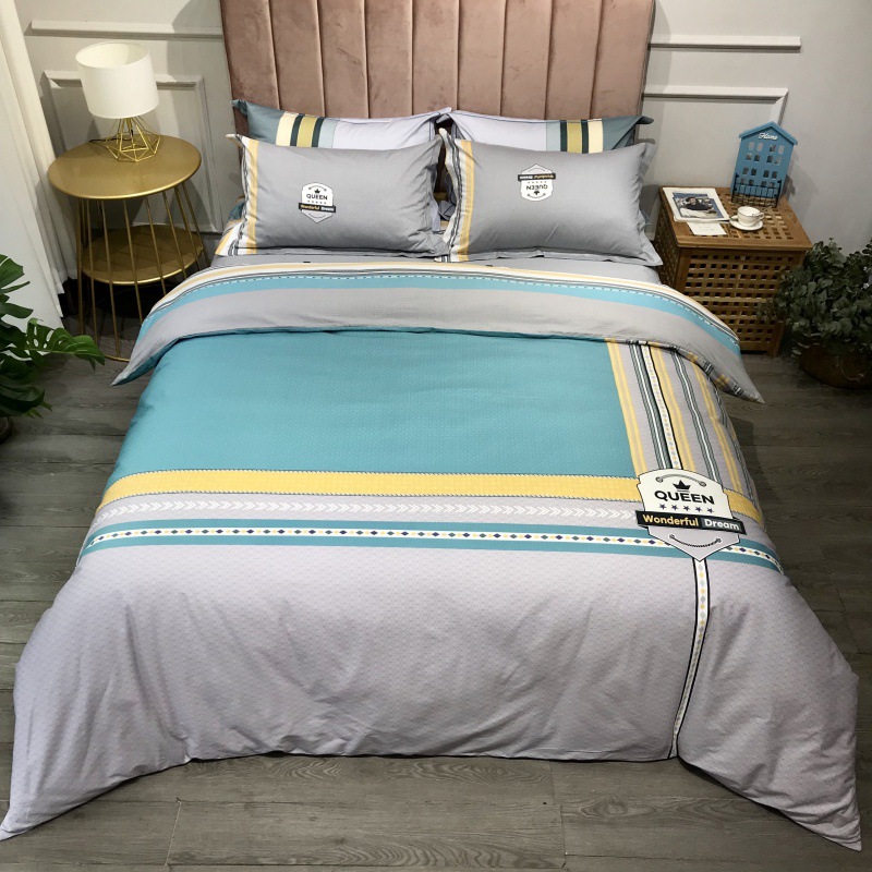 2021 New Cotton Large Version Printed Four-Piece Bedding Set 13372 Large Version Printing Bedding Four-Piece Set Wholesale