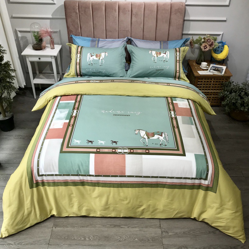 2021 New Cotton Large Version Printed Four-Piece Bedding Set 13372 Large Version Printing Bedding Four-Piece Set Wholesale