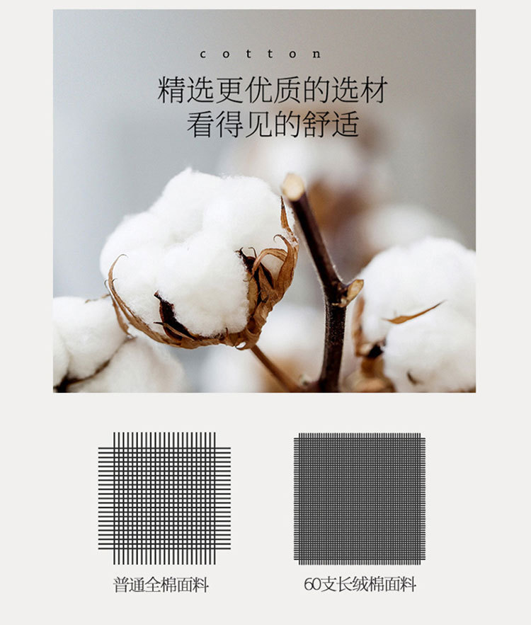 60 Xinjiang Long-Staple Cotton Nordic Solid Color Home Textile Smooth Cotton Four-Piece Cotton Bedding Set