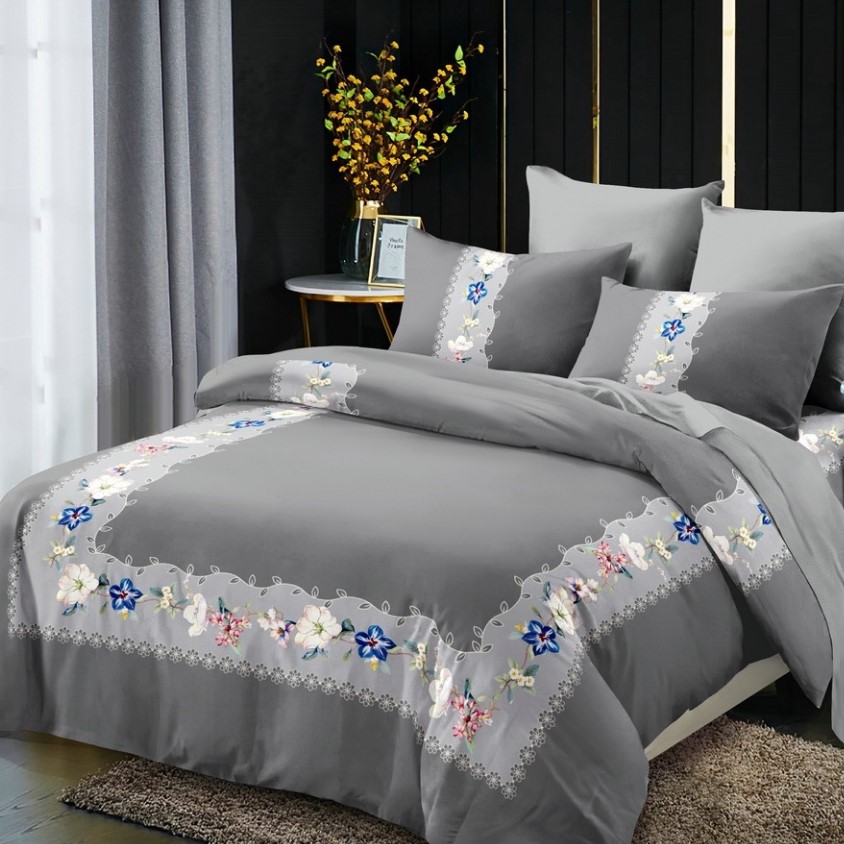 Digital Printing and Dyeing Brushed Four-Piece Bedding Set Rhinestone Velvet Duvet Cover AB Kit 150G 120/90/80G