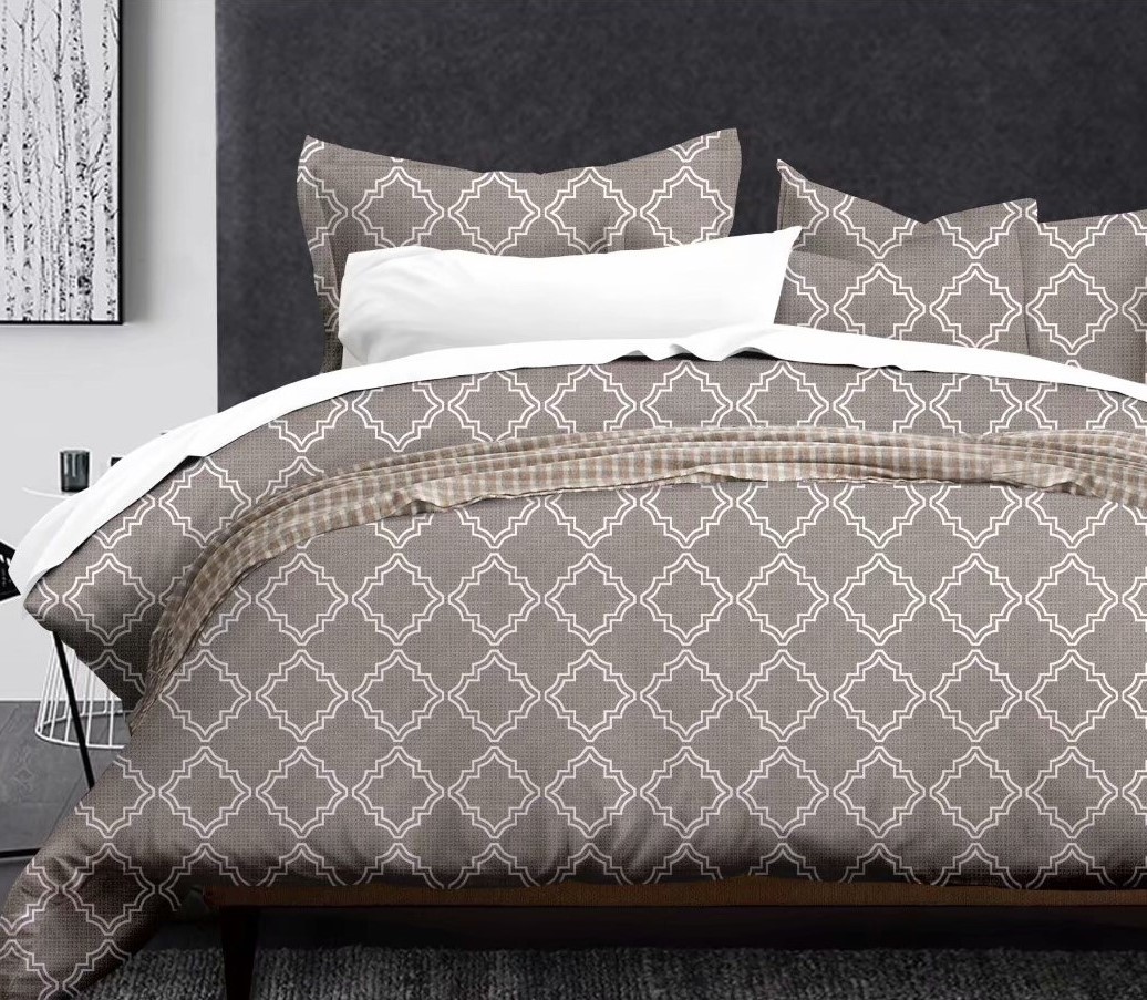 Bedding set of simple and fashionable plaid geometry