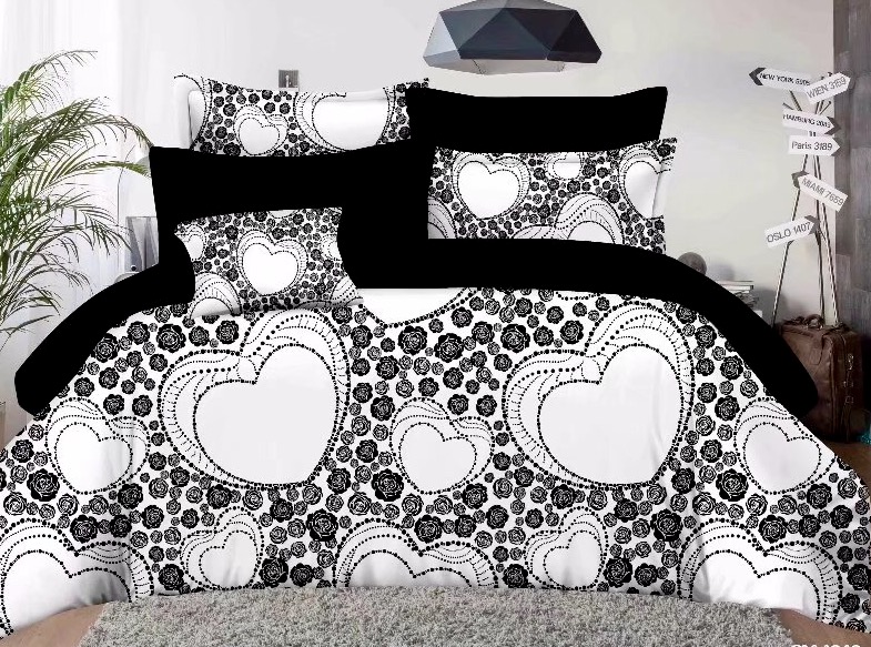 The new and simple black and white four-piece set of live AB four pieces of four pieces of bedding set wholesale.