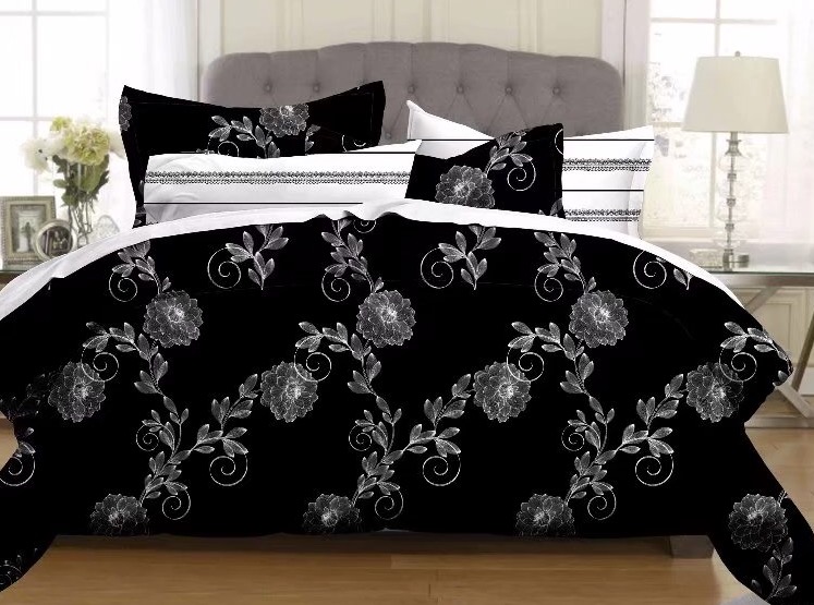 The new and simple black and white four-piece set of live AB four pieces of four pieces of bedding set wholesale.
