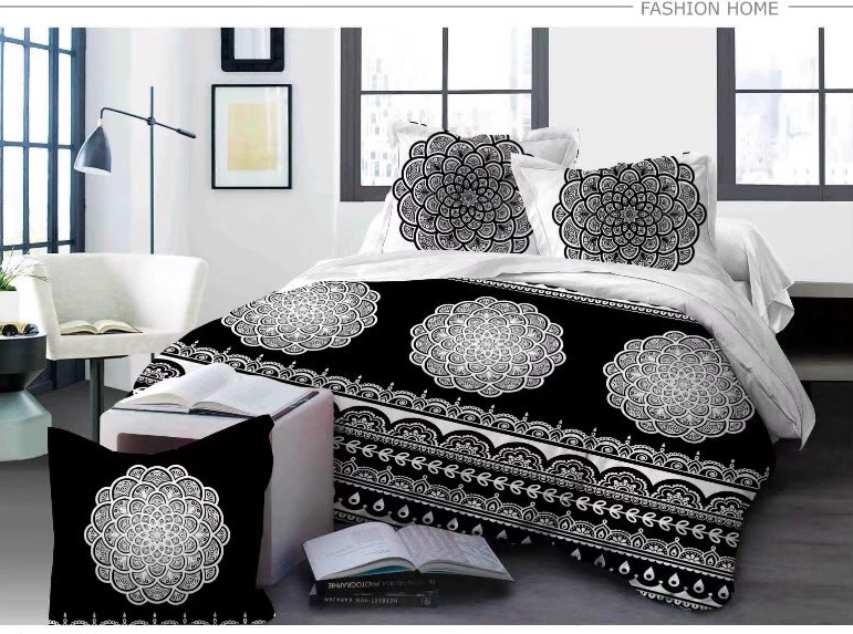 The new and simple black and white four-piece set of live AB four pieces of four pieces of bedding set wholesale.