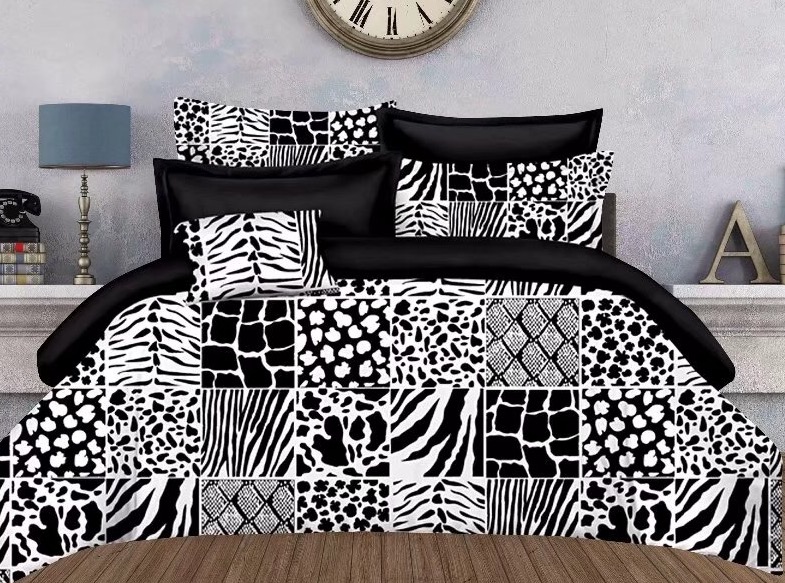 The new and simple black and white four-piece set of live AB four pieces of four pieces of bedding set wholesale.