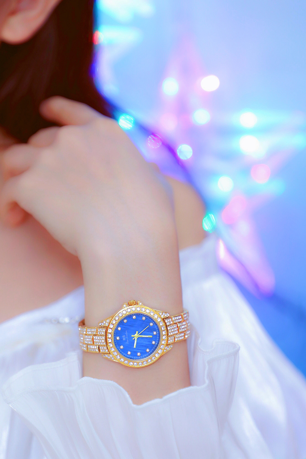 BS New Arrival Hot Sale Watch Factory Direct Sales Foreign Trade Linked List Customization Women's Watch Full of Diamonds One Piece Dropshipping Fa1627