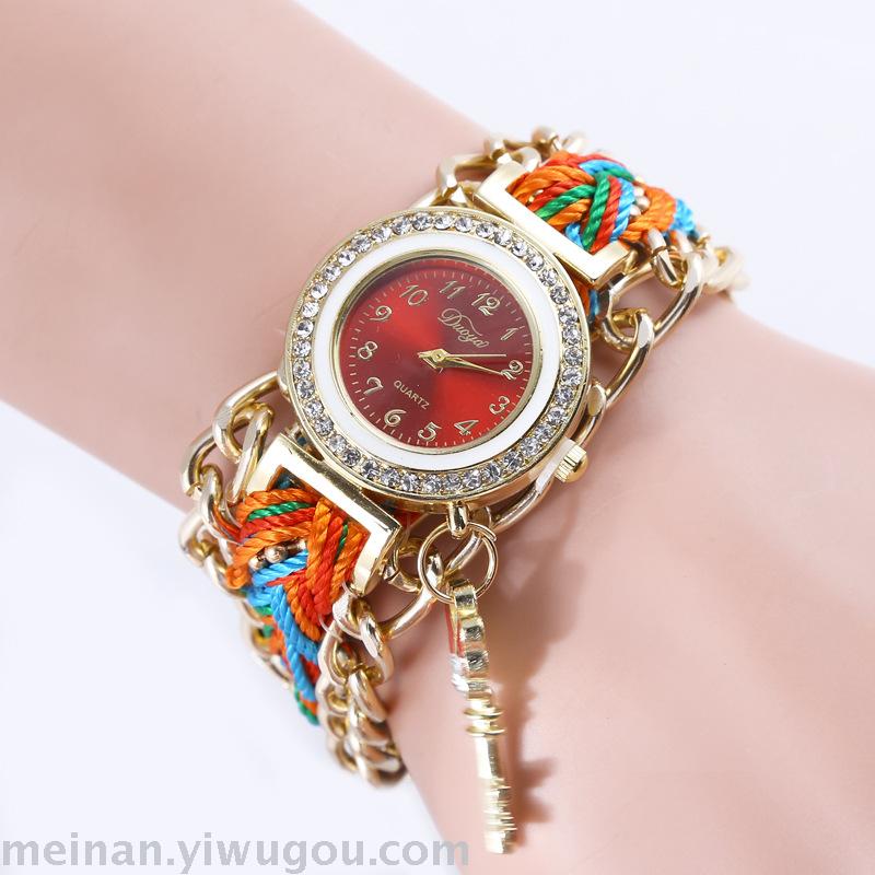 2017 new Bohemia hand wind color weaving key pendant watch list 2017 new Bohemia hand wind color weaving key pendant watch list