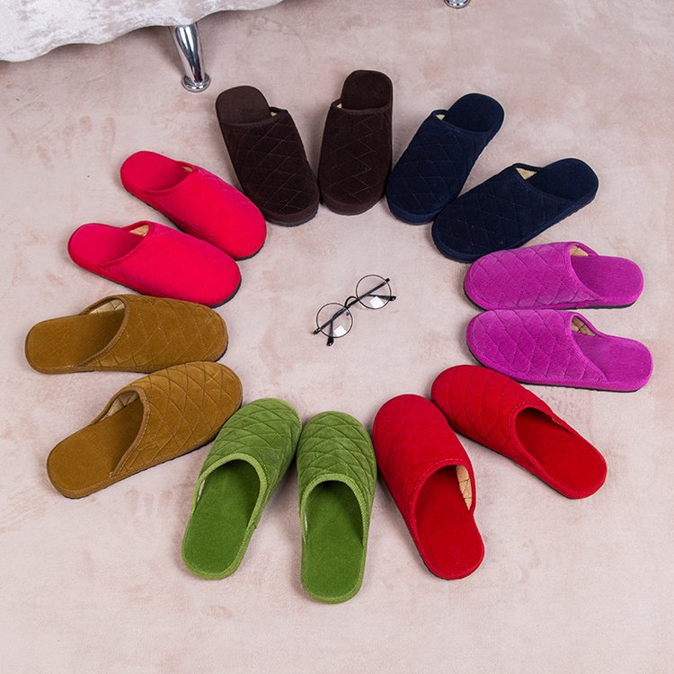 Trade Running Couple Winter Male and Female Home Warm Indoor Cotton Corduroy Non-Slip Soft Bottom Woolen Slipper