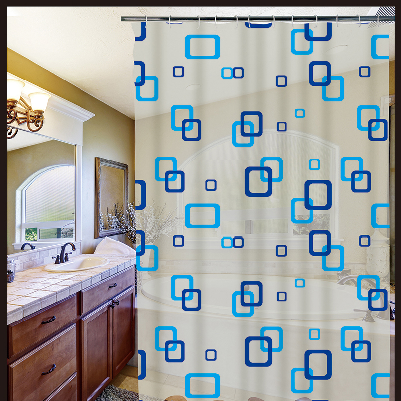 1.8*1.8 Bathroom Waterproof Mildew Shower Curtain Cloth Bath Punch-Free Shower Room Partition Hanging Curtain Bathroom Shower Curtain