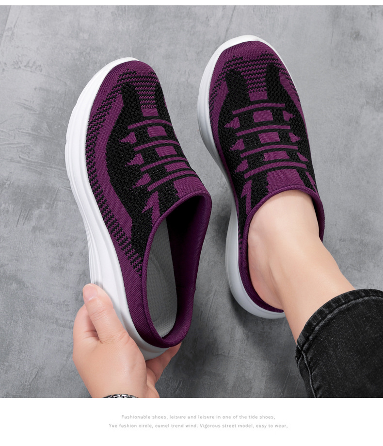 Semi Slipper Women's Shoes New Spring Summer Outerwear 41 Fly Woven Mesh Casual Shoes 42 Breathable Slip-on Lazybones' Shoes 36-43 Semi Slipper Women's Shoes New Spring Summer Outerwear 41 Fly Woven Mesh Casual Shoes 42 Breathable Slip-on Lazybones' Shoes 36-43