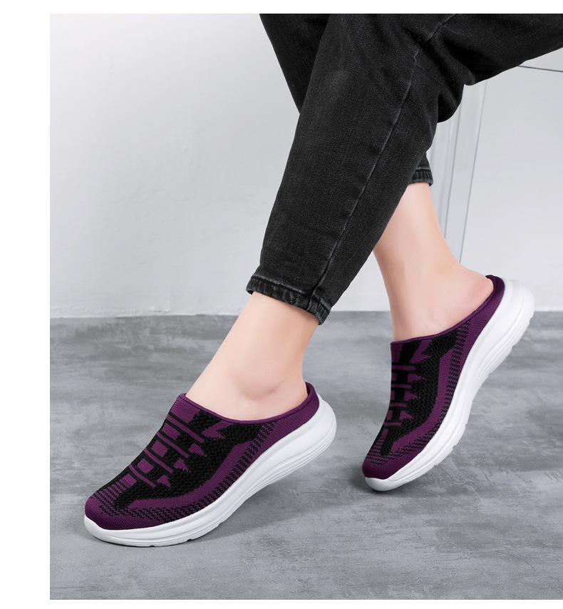 Semi Slipper Women's Shoes New Spring Summer Outerwear 41 Fly Woven Mesh Casual Shoes 42 Breathable Slip-on Lazybones' Shoes 36-43 Semi Slipper Women's Shoes New Spring Summer Outerwear 41 Fly Woven Mesh Casual Shoes 42 Breathable Slip-on Lazybones' Shoes 36-43