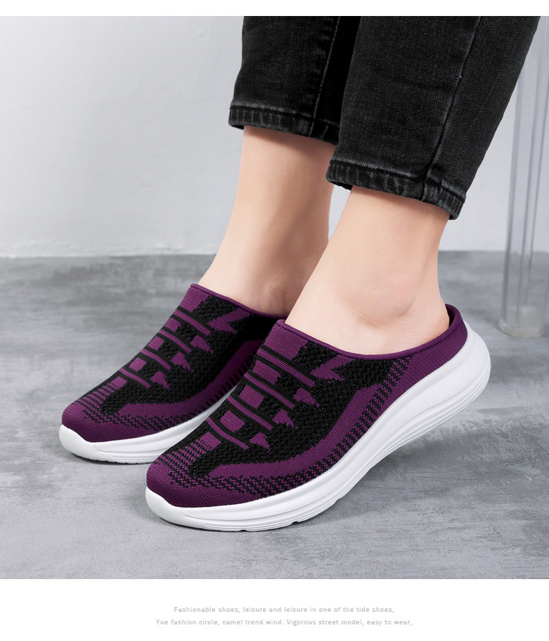 Semi Slipper Women's Shoes New Spring Summer Outerwear 41 Fly Woven Mesh Casual Shoes 42 Breathable Slip-on Lazybones' Shoes 36-43 Semi Slipper Women's Shoes New Spring Summer Outerwear 41 Fly Woven Mesh Casual Shoes 42 Breathable Slip-on Lazybones' Shoes 36-43