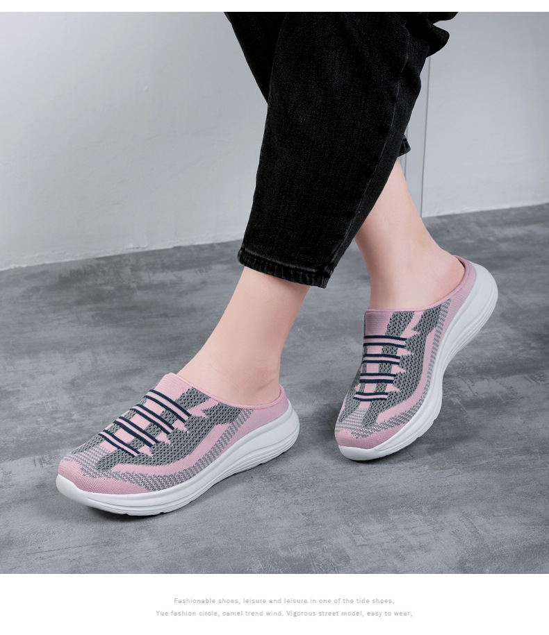 Semi Slipper Women's Shoes New Spring Summer Outerwear 41 Fly Woven Mesh Casual Shoes 42 Breathable Slip-on Lazybones' Shoes 36-43 Semi Slipper Women's Shoes New Spring Summer Outerwear 41 Fly Woven Mesh Casual Shoes 42 Breathable Slip-on Lazybones' Shoes 36-43