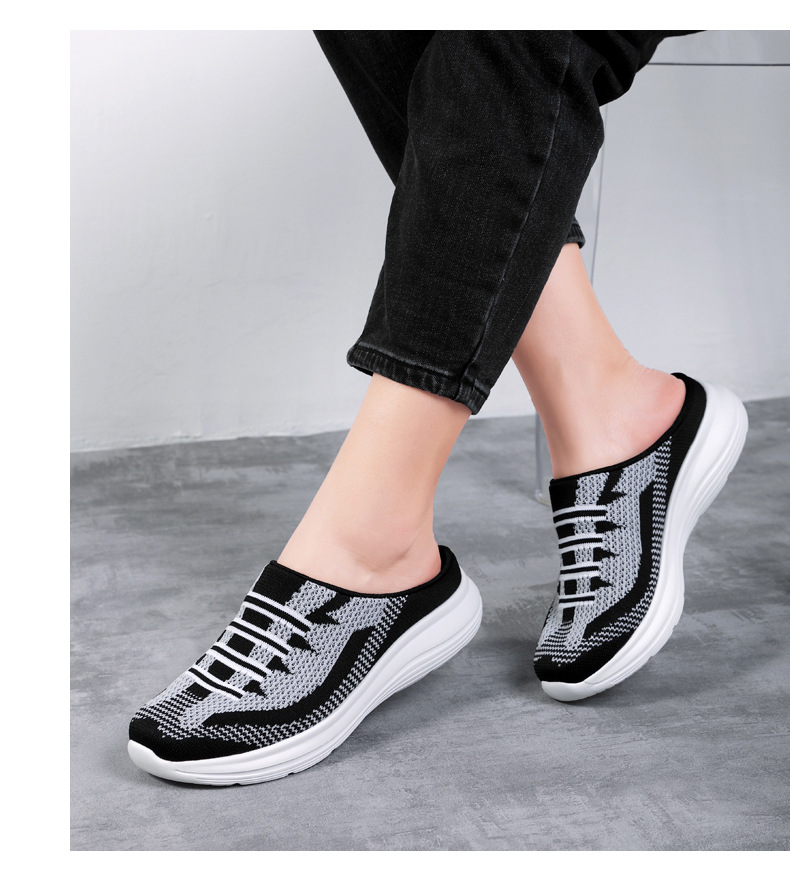 Semi Slipper Women's Shoes New Spring Summer Outerwear 41 Fly Woven Mesh Casual Shoes 42 Breathable Slip-on Lazybones' Shoes 36-43 Semi Slipper Women's Shoes New Spring Summer Outerwear 41 Fly Woven Mesh Casual Shoes 42 Breathable Slip-on Lazybones' Shoes 36-43