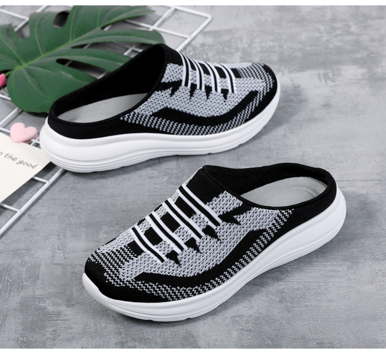 Semi Slipper Women's Shoes New Spring Summer Outerwear 41 Fly Woven Mesh Casual Shoes 42 Breathable Slip-on Lazybones' Shoes 36-43 Semi Slipper Women's Shoes New Spring Summer Outerwear 41 Fly Woven Mesh Casual Shoes 42 Breathable Slip-on Lazybones' Shoes 36-43