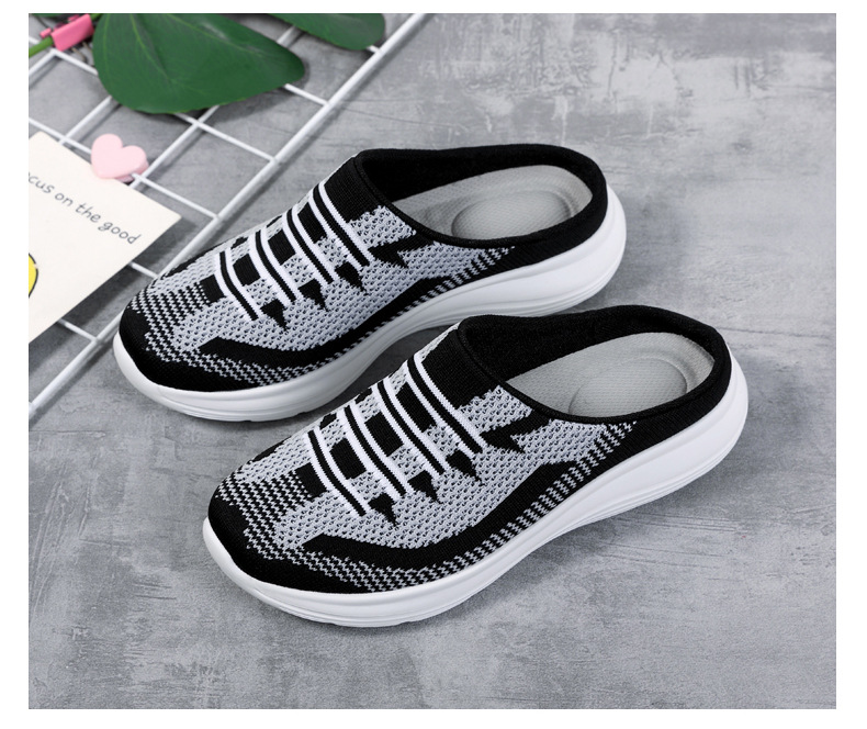Semi Slipper Women's Shoes New Spring Summer Outerwear 41 Fly Woven Mesh Casual Shoes 42 Breathable Slip-on Lazybones' Shoes 36-43 Semi Slipper Women's Shoes New Spring Summer Outerwear 41 Fly Woven Mesh Casual Shoes 42 Breathable Slip-on Lazybones' Shoes 36-43