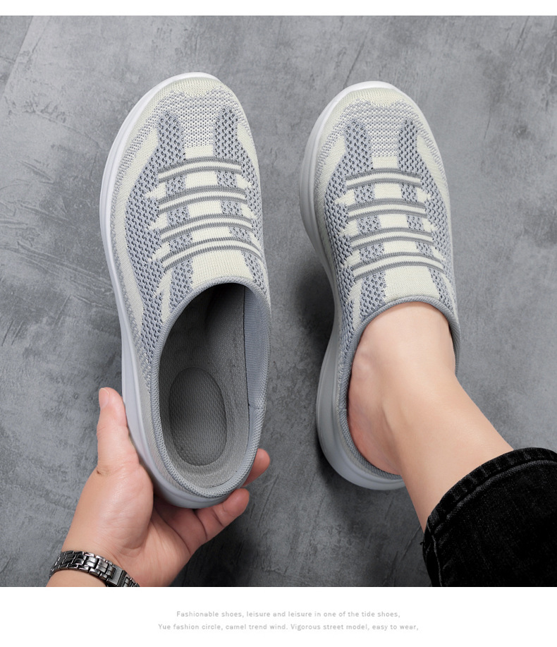 Semi Slipper Women's Shoes New Spring Summer Outerwear 41 Fly Woven Mesh Casual Shoes 42 Breathable Slip-on Lazybones' Shoes 36-43 Semi Slipper Women's Shoes New Spring Summer Outerwear 41 Fly Woven Mesh Casual Shoes 42 Breathable Slip-on Lazybones' Shoes 36-43