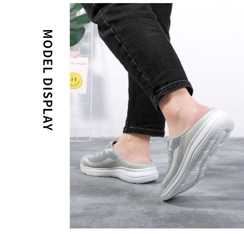 Semi Slipper Women's Shoes New Spring Summer Outerwear 41 Fly Woven Mesh Casual Shoes 42 Breathable Slip-on Lazybones' Shoes 36-43 Semi Slipper Women's Shoes New Spring Summer Outerwear 41 Fly Woven Mesh Casual Shoes 42 Breathable Slip-on Lazybones' Shoes 36-43