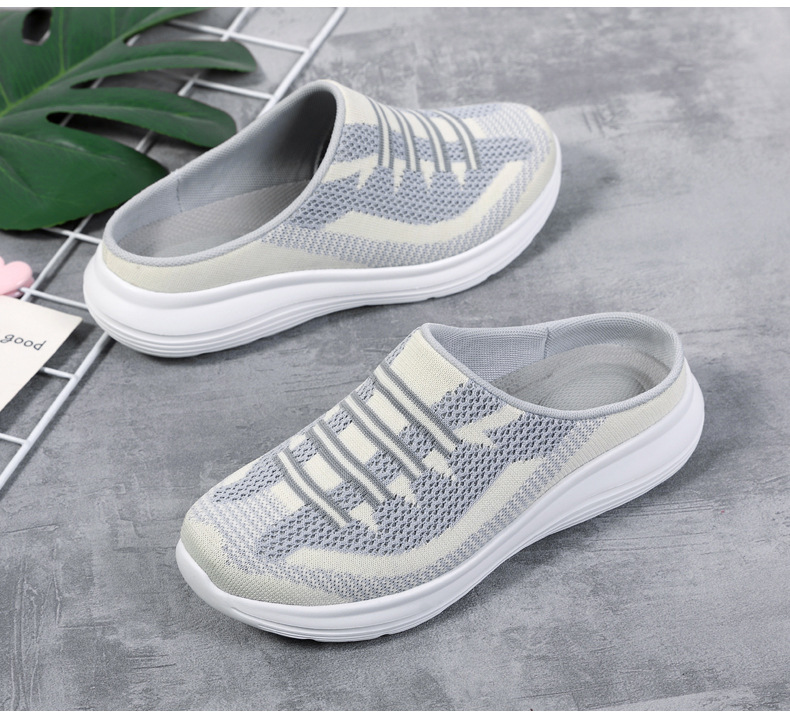 Semi Slipper Women's Shoes New Spring Summer Outerwear 41 Fly Woven Mesh Casual Shoes 42 Breathable Slip-on Lazybones' Shoes 36-43 Semi Slipper Women's Shoes New Spring Summer Outerwear 41 Fly Woven Mesh Casual Shoes 42 Breathable Slip-on Lazybones' Shoes 36-43