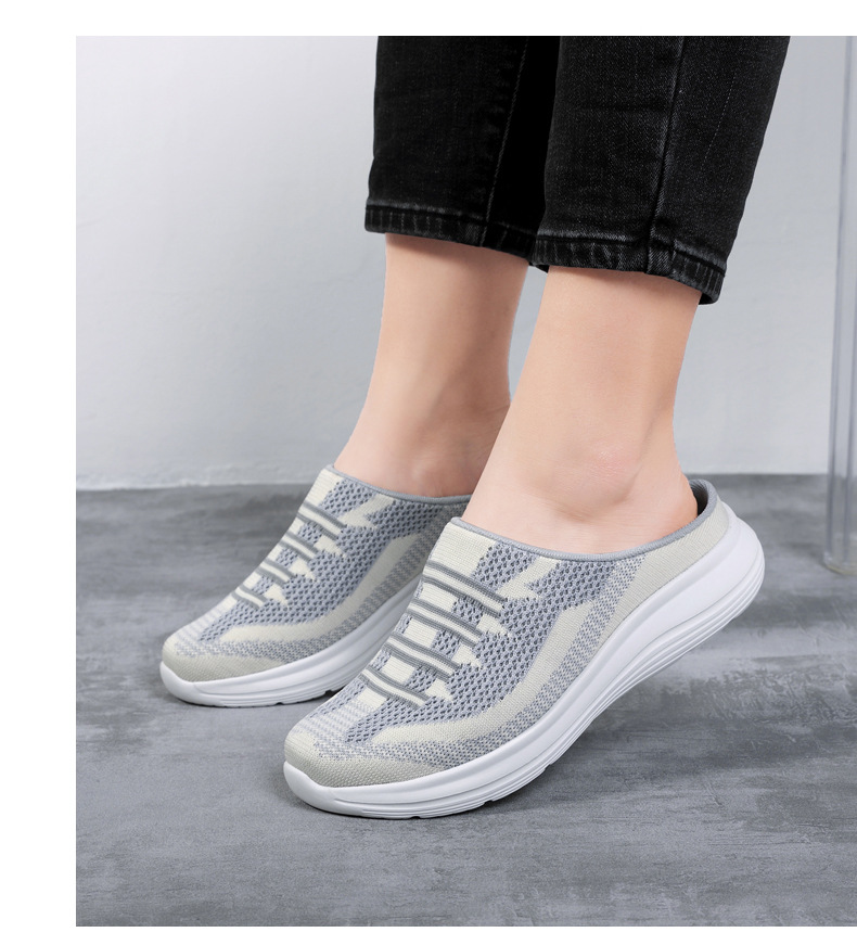 Semi Slipper Women's Shoes New Spring Summer Outerwear 41 Fly Woven Mesh Casual Shoes 42 Breathable Slip-on Lazybones' Shoes 36-43 Semi Slipper Women's Shoes New Spring Summer Outerwear 41 Fly Woven Mesh Casual Shoes 42 Breathable Slip-on Lazybones' Shoes 36-43