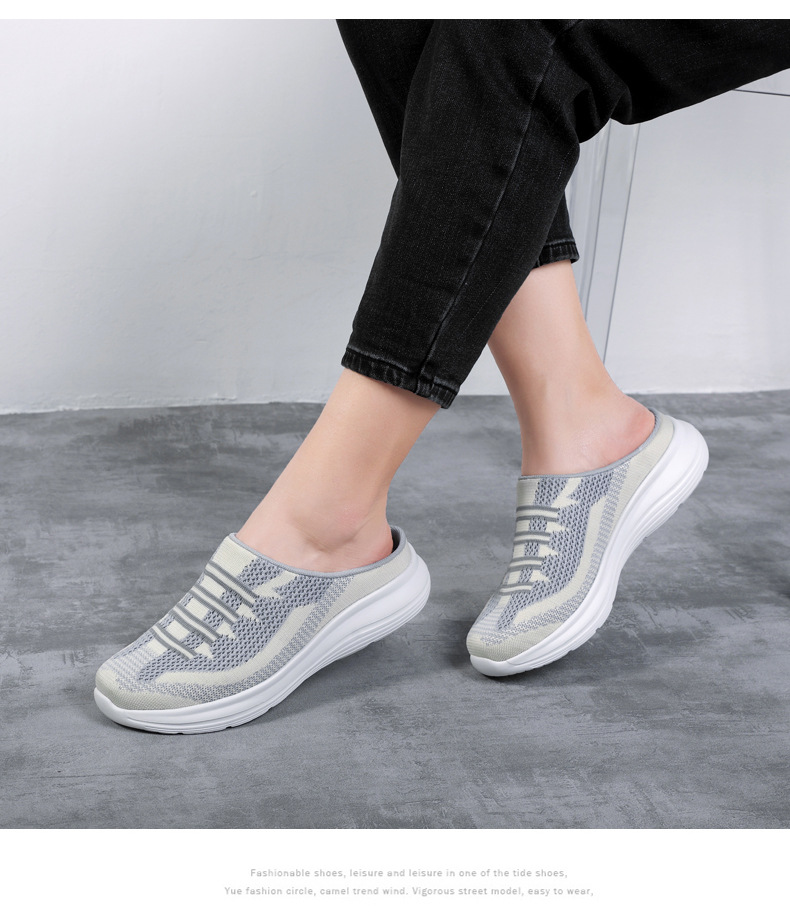 Semi Slipper Women's Shoes New Spring Summer Outerwear 41 Fly Woven Mesh Casual Shoes 42 Breathable Slip-on Lazybones' Shoes 36-43 Semi Slipper Women's Shoes New Spring Summer Outerwear 41 Fly Woven Mesh Casual Shoes 42 Breathable Slip-on Lazybones' Shoes 36-43
