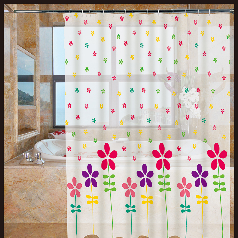 1.8*1.8 Bathroom Waterproof Mildew Shower Curtain Cloth Bath Punch-Free Shower Room Partition Hanging Curtain Bathroom Shower Curtain