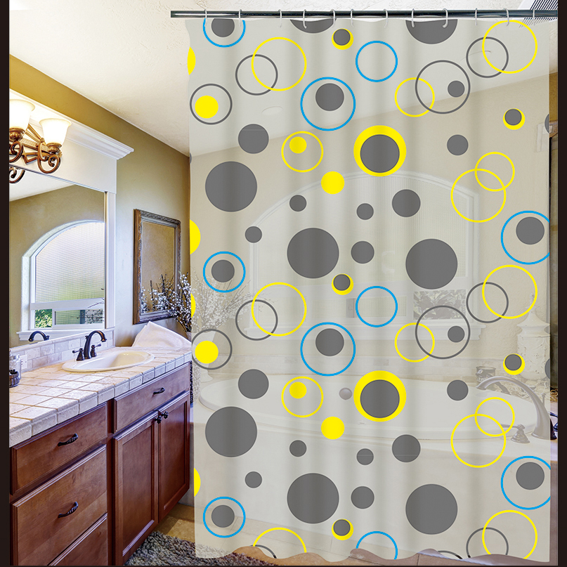 1.8*1.8 Bathroom Waterproof Mildew Shower Curtain Cloth Bath Punch-Free Shower Room Partition Hanging Curtain Bathroom Shower Curtain