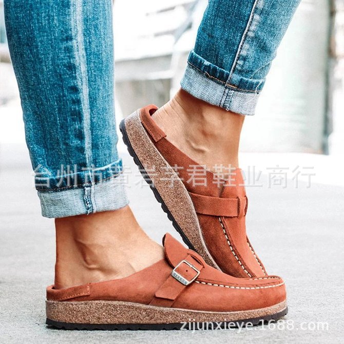Sandals Baotou Wear Belt Buckle Slipper Women&#039;s CrossBorder Large Size Leisure Slippers Foreign Trade Women&#039;s Shoes