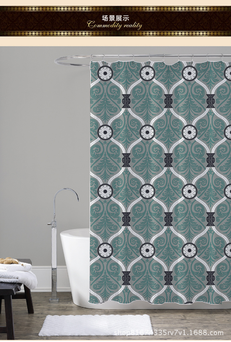 Factory in Stock Wholesale Direct Sales New Slubbed Fabric High-End Environmental Protection Shower Curtain Bathroom Waterproof and Mildew-Proof Bath Factory in Stock Wholesale Direct Sales New Slubbed Fabric High-End Environmental Protection Shower Curtain Bathroom Waterproof and Mildew-Proof Bath