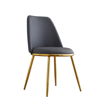 LV Character Furniture-Light Luxury Net Red Leather Backrest Dining Table and Chair Nordic Simple Iron Household Gold Plated Cosmetic Chair