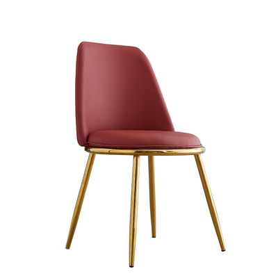 LV Character Furniture-Light Luxury Net Red Leather Backrest Dining Table and Chair Nordic Simple Iron Household Gold Plated Cosmetic Chair