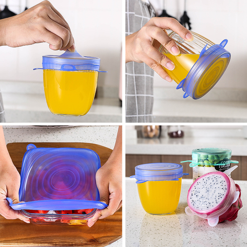 Spot Thickened Lid for Airtight Container Six-Piece Multi-Functional Microwave Bowl Cup Lid Refrigerator Fruit Food Plastic Wrap