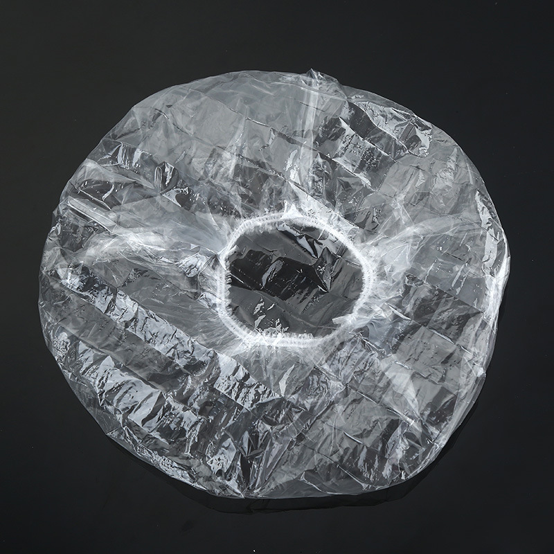 Disposable Plastic Wrap Sets of Dust Cover Hairdressing Antifouling Hotel Home Bath Waterproof Hood Strip Hat