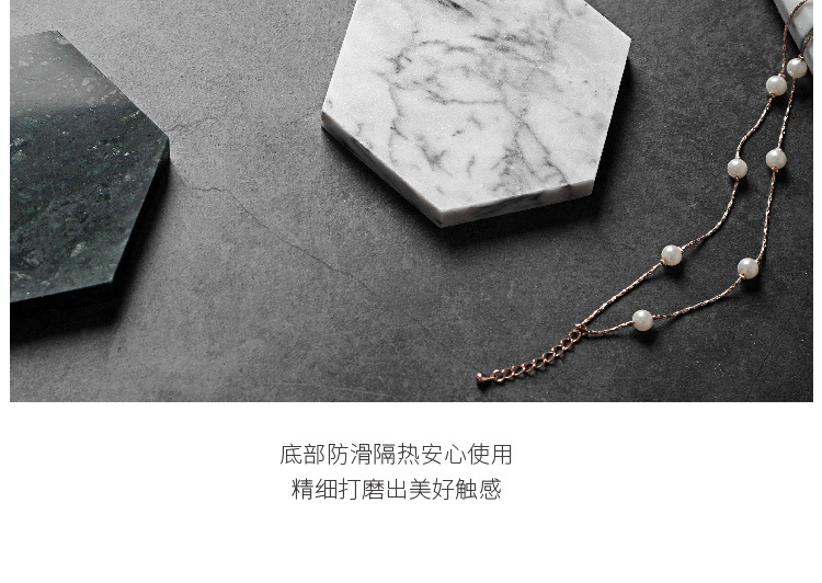 Nordic Natural Marble Coaster Irregular Rhombus Heat Insulation Non-Slip Coffee Cup Mat Pure Stone Jewelry Display Cushioning