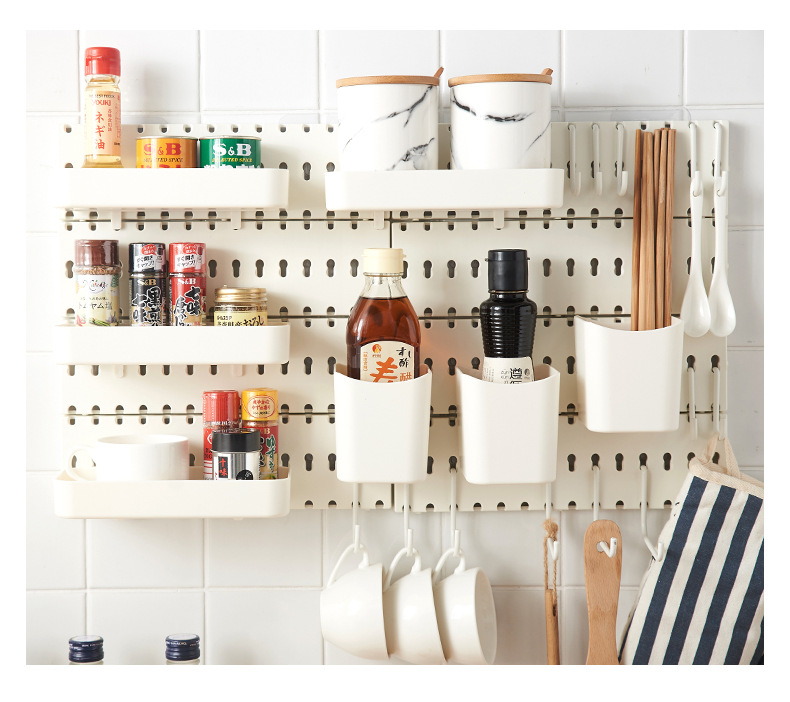 Nordic Punching-Free Simple Plastic Wire-Wrap Board Kitchen Rack Dormitory Bedroom Bathroom Bathroom Wall Storage Nordic Punching-Free Simple Plastic Wire-Wrap Board Kitchen Rack Dormitory Bedroom Bathroom Bathroom Wall Storage